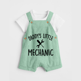 Daddy's Little Mechanic Dungaree | Custom Baby Dungaree for Daddy's Helper - MINT GREEN - 0 - 5 Months Old (Chest 18")