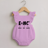 E=MC^2 Romper Frock | Personalized Baby Romper Frock for the Little Genius - BABY PINK - 0 - 3 Months Old (Chest 19")