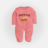 Cutie Pie Sleep Suit | Personalized Baby Sleep Suit for Your Little Cutie - PEACH - New Born (Chest 7.5")