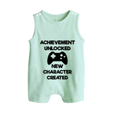Achievement Unlocked New Character Created Romper Suit | Custom Baby Romper Suit for Milestones - MINT GREEN - 0 - 5 Months Old (Chest 18")