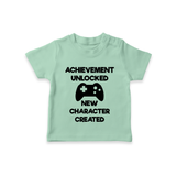 Achievement Unlocked New Character Created TShirt | Custom Baby TShirt for Milestones - MINT GREEN - 0-5 Months Old (Chest 17")