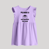 Player 3 Has Entered the Game Baby Frock | Custom BabyFrock for the New Player - LILAC - 0 - 3 Months Old (Chest 17")