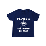 Player 3 Has Entered the Game TShirt | Custom Baby TShirt for the New Player - NAVY BLUE - 0-5 Months Old (Chest 17")