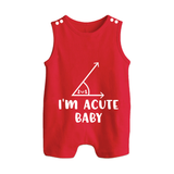 I'm Acute Baby Romper Suit | Personalized Baby Romper Suit for Little Cutie - RED - 0 - 5 Months Old (Chest 18")