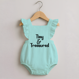 Tiny & Treasured Romper Frock | Personalized Baby Romper Frock for Your Little Treasure - MINT GREEN - 0 - 3 Months Old (Chest 19")