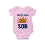 Here Comes the Son Romper | Custom Baby Romper for Your Little Sunbeam - BABY PINK - New Born (Chest 14")