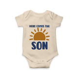 Here Comes the Son Romper | Custom Baby Romper for Your Little Sunbeam - IVORY - New Born (Chest 14")