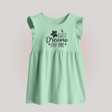 Sweet Dreams Little One Baby Frock | Personalized BabyFrock for Sweet Slumbers - MINT GREEN - 0 - 3 Months Old (Chest 17")