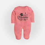 Sweet Dreams Little One Sleep Suit | Personalized Baby Sleep Suit for Sweet Slumbers - PEACH - New Born (Chest 7.5")