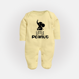 Little Peanut Sleep Suit | Custom Baby Sleep Suit for Your Little One - PASTEL YELLOW - New Born (Chest 7.5")