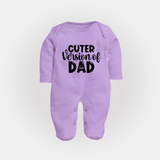 Cuter Version of Dad Sleep Suit | Personalized Baby Sleep Suit for Daddy's Mini-Me - LILAC - New Born (Chest 7.5")