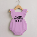 Cuter Version of Dad Romper Frock | Personalized Baby Romper Frock for Daddy's Mini-Me - BABY PINK - 0 - 3 Months Old (Chest 19")