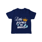 Little Prince Has Arrived TShirt | Personalized Baby TShirt for Your Little Prince - NAVY BLUE - 0-5 Months Old (Chest 17")