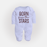 Born From the Stars Sleep Suit | Custom Baby Sleep Suit for Your Little Miracle - BABY BLUE - New Born (Chest 7.5")