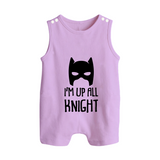 I'm Up All Night Romper Suit | Personalized Baby Romper Suit for Night Owls - LILAC - 0 - 5 Months Old (Chest 18")