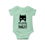 I’m Up All Night Romper | Personalized Baby Romper for Night Owls - MINT GREEN - New Born (Chest 14")