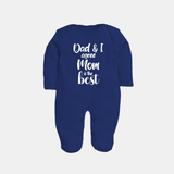 Dad & I Agree Mom Is the Best Sleep Suit | Custom Baby Sleep Suit for Dad's Favorite - NAVY BLUE - New Born (Chest 7.5")