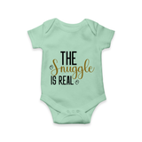 The Snuggle Is Real Romper | Personalized Baby Romper for Snuggle Time - MINT GREEN - New Born (Chest 14")