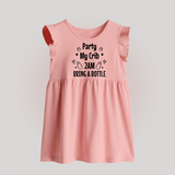 Party My Crib 2AM Bring a Bottle Baby Frock | Custom BabyFrock for Midnight Celebrations - BABY PINK - 0 - 3 Months Old (Chest 17")