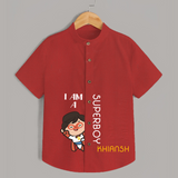 I Am A Super Boy Shirt | Personalized Shirt for Little Superheroes - RED - 0 - 6 Months Old (Chest 23")