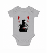 Jailer Silhouette Print Baby Romper - GREY - New Born (Chest 14")