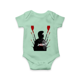 Jailer Silhouette Print Baby Romper - MINT GREEN - New Born (Chest 14")