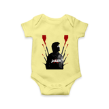 Jailer Silhouette Print Baby Romper - PASTEL YELLOW - New Born (Chest 14")
