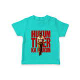 Hukum Tiger Print Baby T-Shirt - TEAL - 0-5 Months Old (Chest 17")