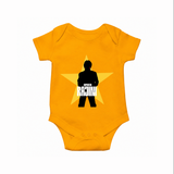 Rajini Star Print Baby Romper - CHROME YELLOW - New Born (Chest 14")