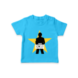 Rajini Star Print Baby T-Shirt - SKY BLUE - 0-5 Months Old (Chest 17")