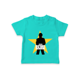 Rajini Star Print Baby T-Shirt - TEAL - 0-5 Months Old (Chest 17")