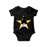 Rajini Star Print Baby Romper - BLACK - New Born (Chest 14")