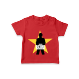 Rajini Star Print Baby T-Shirt - RED - 0-5 Months Old (Chest 17")