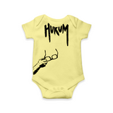 Hukum Signature Print Baby Romper - PASTEL YELLOW - New Born (Chest 14")