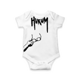 Hukum Signature Print Baby Romper - WHITE - New Born (Chest 14")