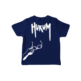 Hukum Signature Print Baby T-Shirt - NAVY BLUE - 0-5 Months Old (Chest 17")