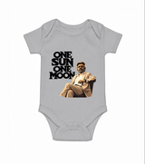 One Sun One Moon Print Baby Romper - GREY - New Born (Chest 14")