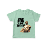 One Sun One Moon Print Baby T-Shirt - MINT GREEN - 0-5 Months Old (Chest 17")