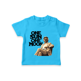 One Sun One Moon Print Baby T-Shirt - SKY BLUE - 0-5 Months Old (Chest 17")