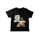 One Sun One Moon Print Baby T-Shirt - BLACK - 0-5 Months Old (Chest 17")