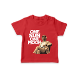 One Sun One Moon Print Baby T-Shirt - RED - 0-5 Months Old (Chest 17")