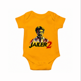 Jailer 2 Action Print Baby Romper - CHROME YELLOW - New Born (Chest 14")