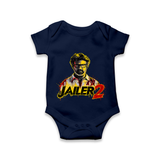 Jailer 2 Action Print Baby Romper - NAVY BLUE - New Born (Chest 14")