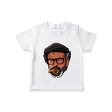 Rajini Face Art Print Baby T-Shirt - WHITE - 0-5 Months Old (Chest 17")