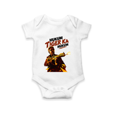 Hukum Action Hero Print Baby Romper - WHITE - New Born (Chest 14")