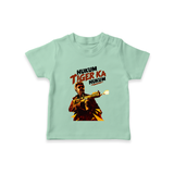 Hukum Action Hero Print Baby T-Shirt - MINT GREEN - 0-5 Months Old (Chest 17")