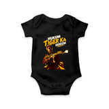 Hukum Action Hero Print Baby Romper - BLACK - New Born (Chest 14")