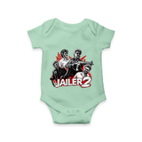 Jailer 2 Character Print Baby Romper - MINT GREEN - New Born (Chest 14")