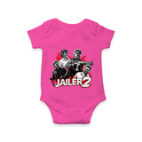 Jailer 2 Character Print Baby Romper - HOT PINK - New Born (Chest 14")