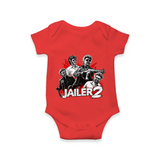 Jailer 2 Character Print Baby Romper - RED - New Born (Chest 14")